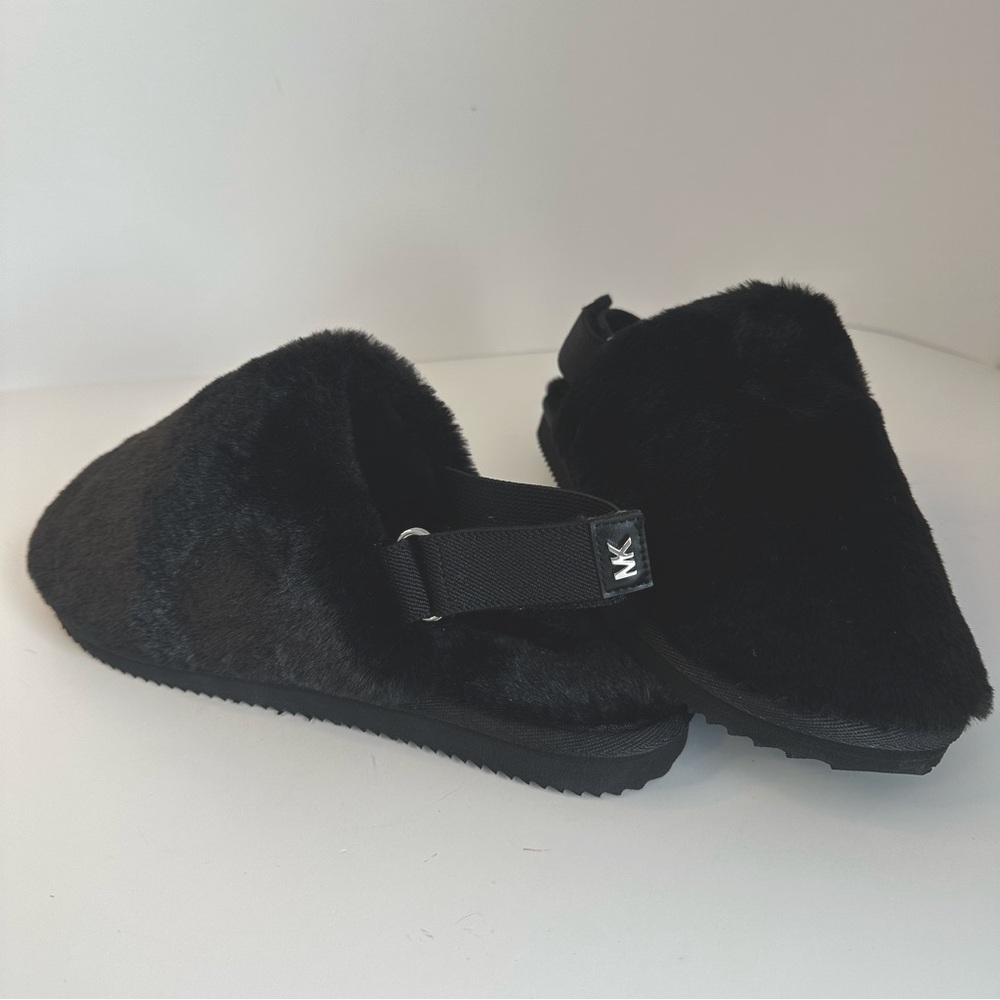 Brand New Michael Kors Dixie Slippers Faux Fur Ajustable Straps Size 9M *No Box*